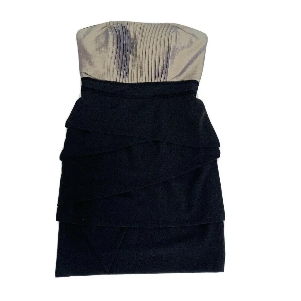 Max And Cleo Gold And Black Empire Waist Dress - Picture 1 of 6